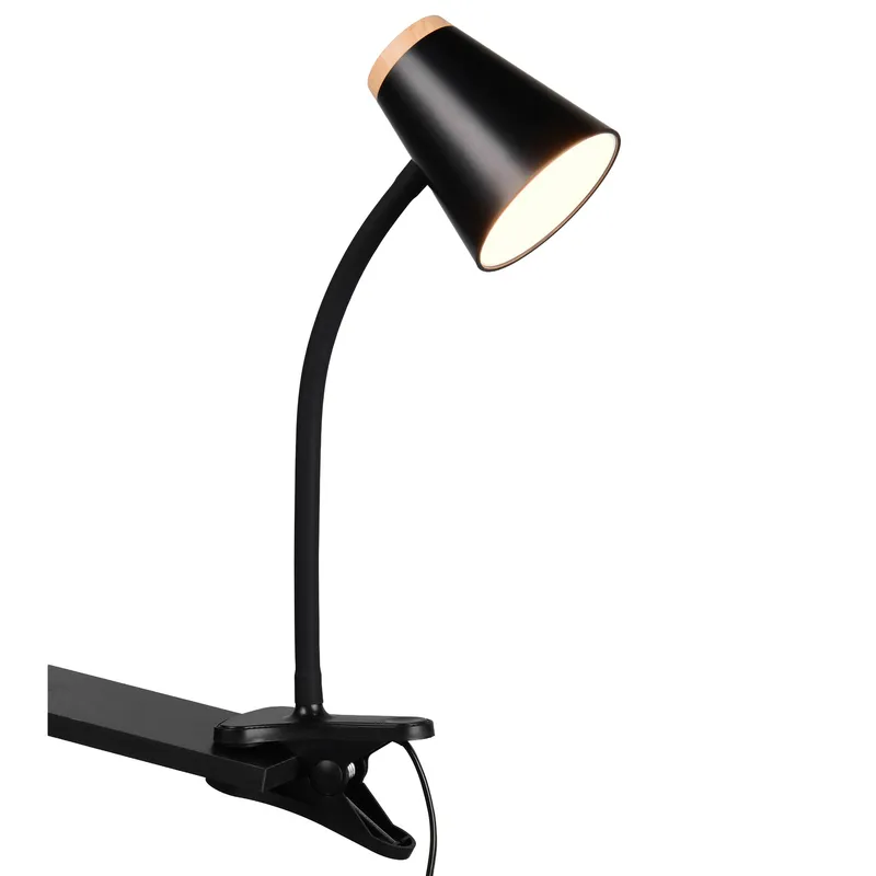 JUST HOME COLLECTION - Lampara Escritorio Lectura Led Clip Narva Negro 7.8x43 cm