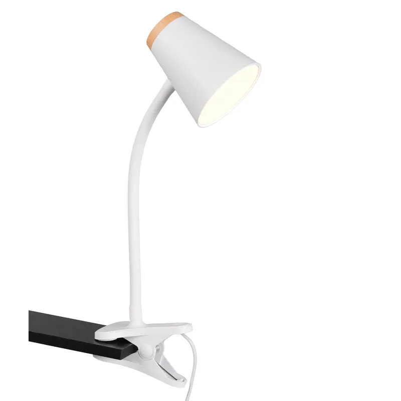 JUST HOME COLLECTION - Lampara Escritorio Lectura Led Clip Narva Blanco 7.8x43 cm