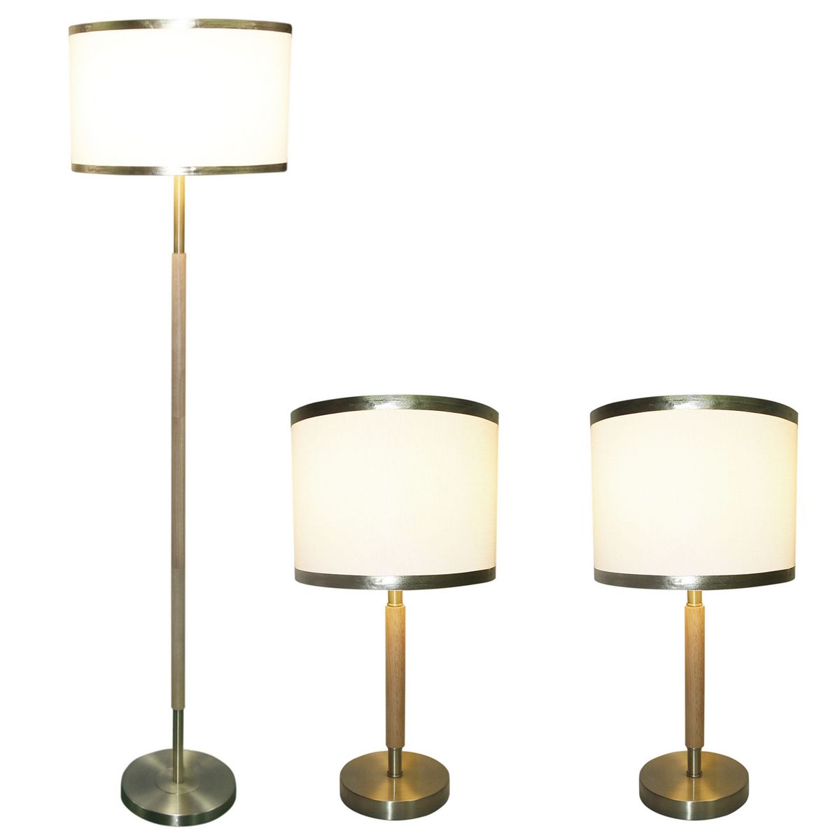 JUST HOME COLLECTION - Set Lámpara de Pie + 2 Lámparas de Mesa