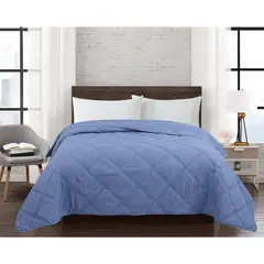 JUST HOME COLLECTION - Cubrecama Quilt 2 plazas Unicolor Cuadros