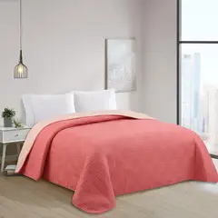 JUST HOME COLLECTION - Quilt 1.5 plazas Bicolor Coral