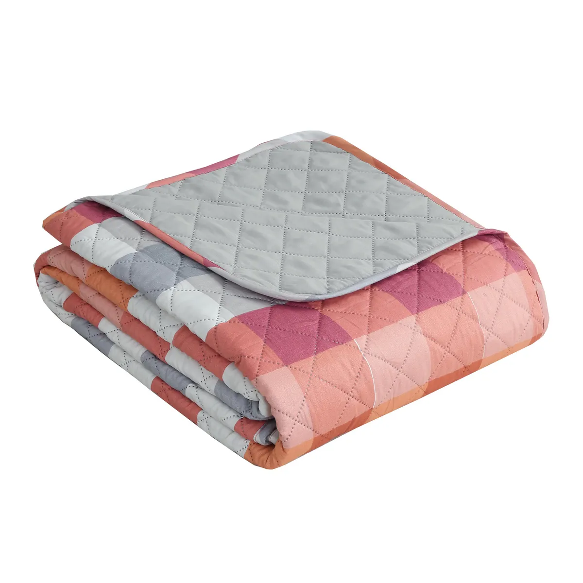 JUST HOME COLLECTION - Quilt 1.5 plazas Cuadros Coral 