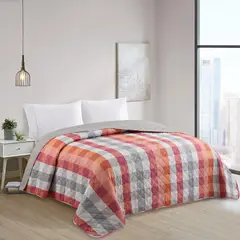 JUST HOME COLLECTION - Quilt 2 plazas Cuadros Coral