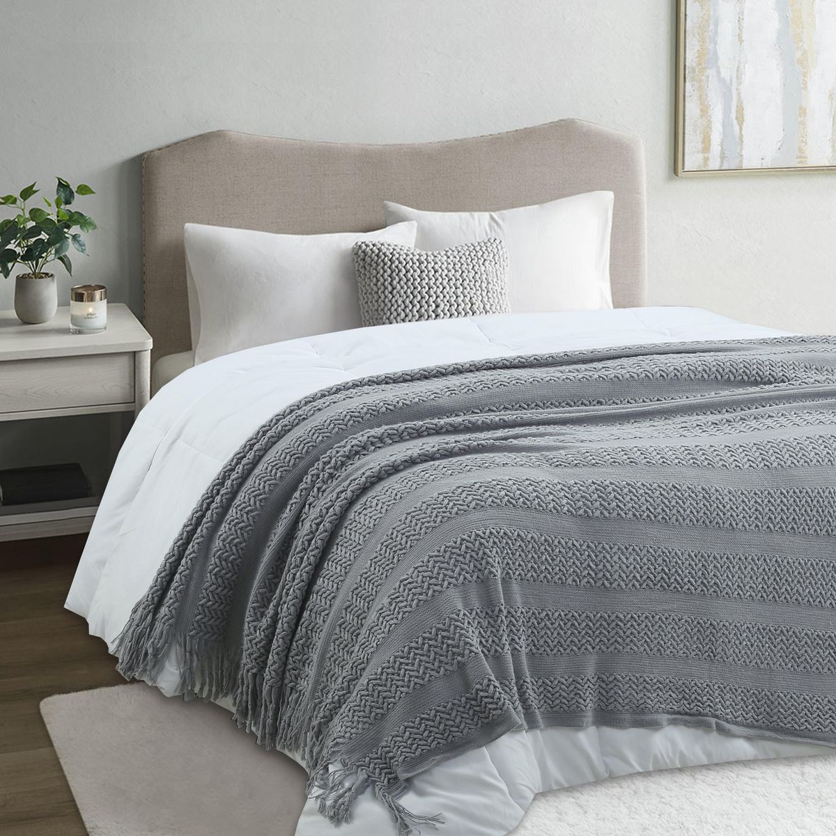 JUST HOME COLLECTION - Manta Piecera Tejida 130X160 cm