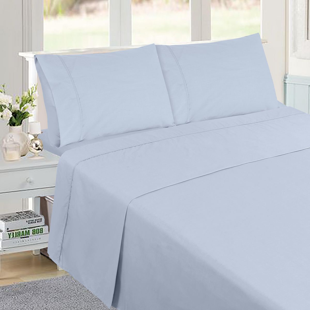 JUST HOME COLLECTION - Sábanas Queen 144 Hilos Lisa