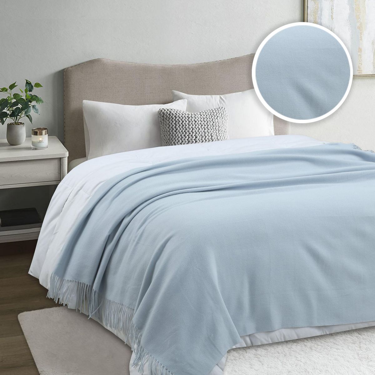 JUST HOME COLLECTION - Manta Nordic Pv26 130X160 cm Celeste