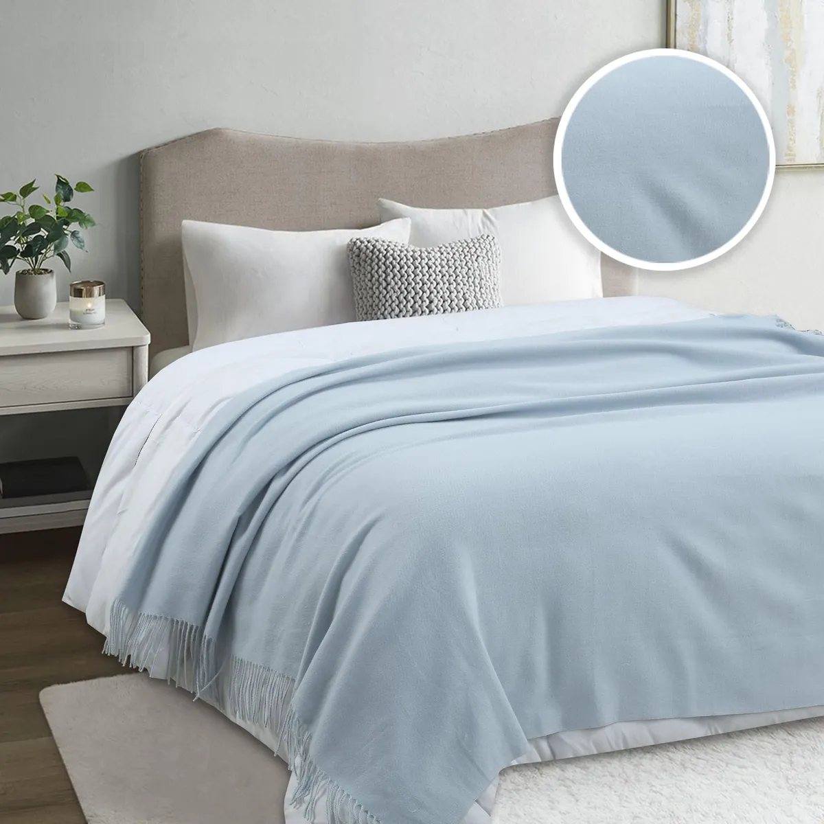 JUST HOME COLLECTION - Manta Nordic Pv26 130X160 cm Celeste