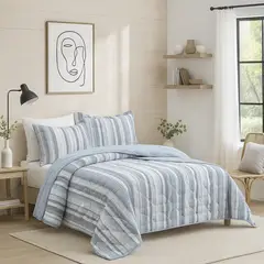 JUST HOME COLLECTION - Cubrecama Quilt Nordico Lineas Reversible