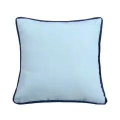 JUST HOME COLLECTION - Cojín Decorativo Celeste Borde Azul 45x45 cm