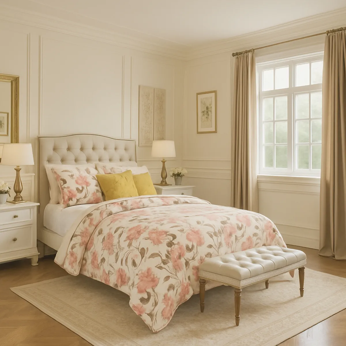 JUST HOME COLLECTION - Cubrecama Quilt Clasico Floral Reversible