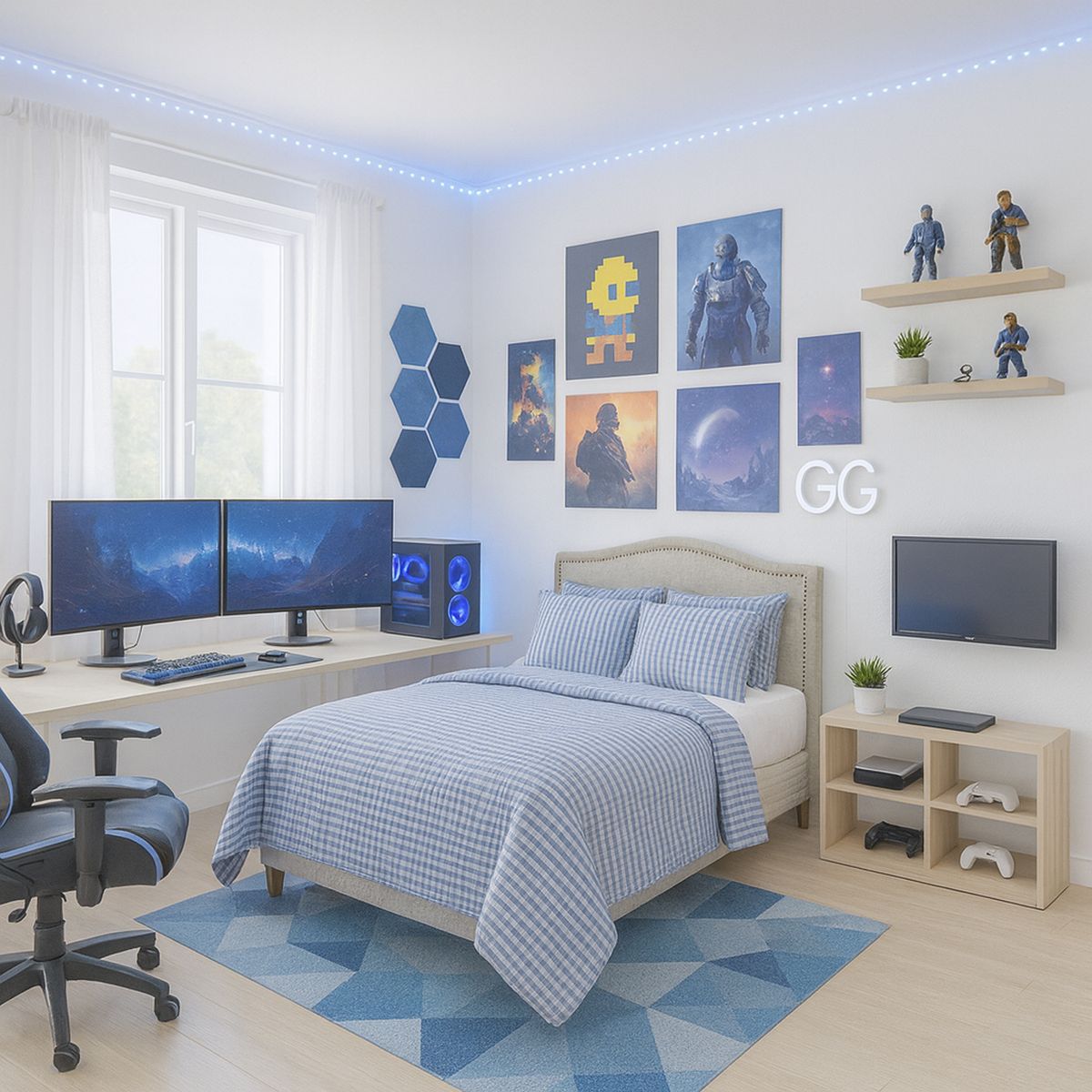 JUST HOME COLLECTION - Quilt 2 plazas Teen Azul 