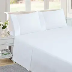 JUST HOME COLLECTION - Sabana Avance 2 plazas 144 Hilos Blanco