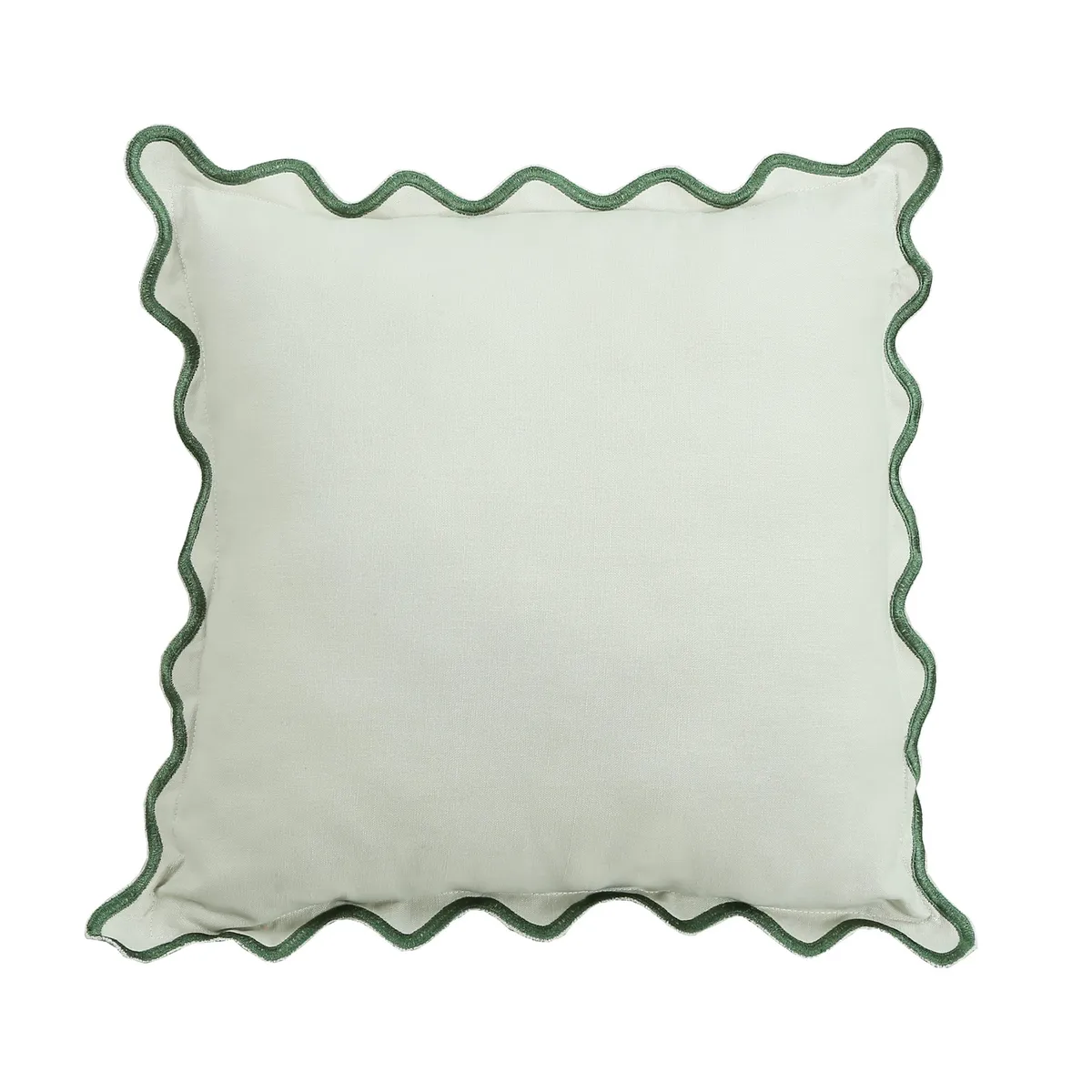 JUST HOME COLLECTION - Cojín Decorativo Boho Rayas Onduladas Verdes 45x45 cm