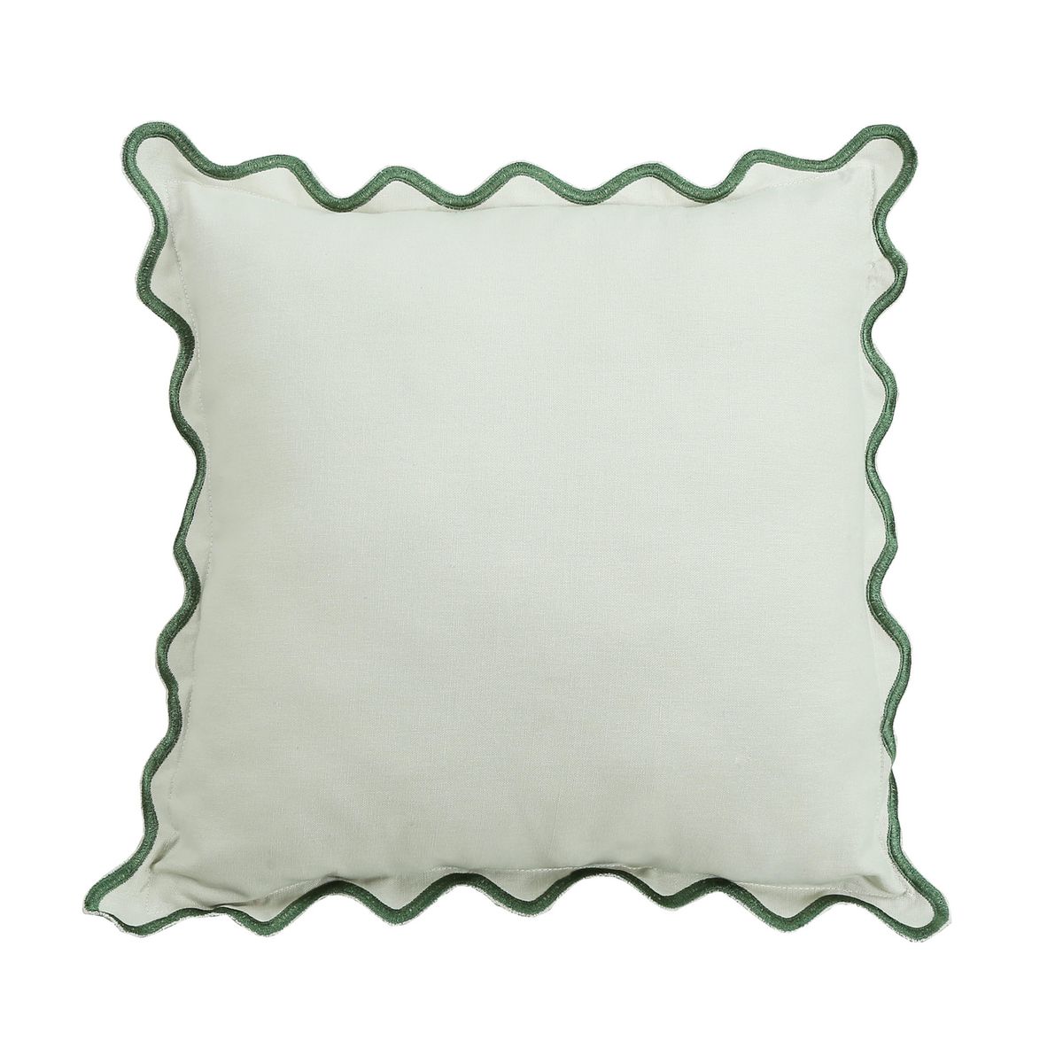 JUST HOME COLLECTION - Cojín Decorativo Boho Rayas Onduladas Verdes 45x45 cm