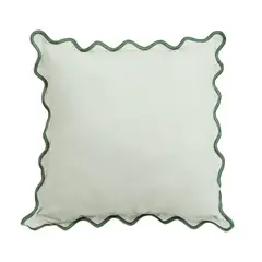 JUST HOME COLLECTION - Cojín Decorativo Boho Rayas Onduladas Verdes 45x45 cm