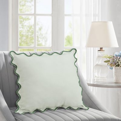 Imagen 2 del producto Cojín Decorativo Boho Rayas Onduladas Verdes 45x45 cm