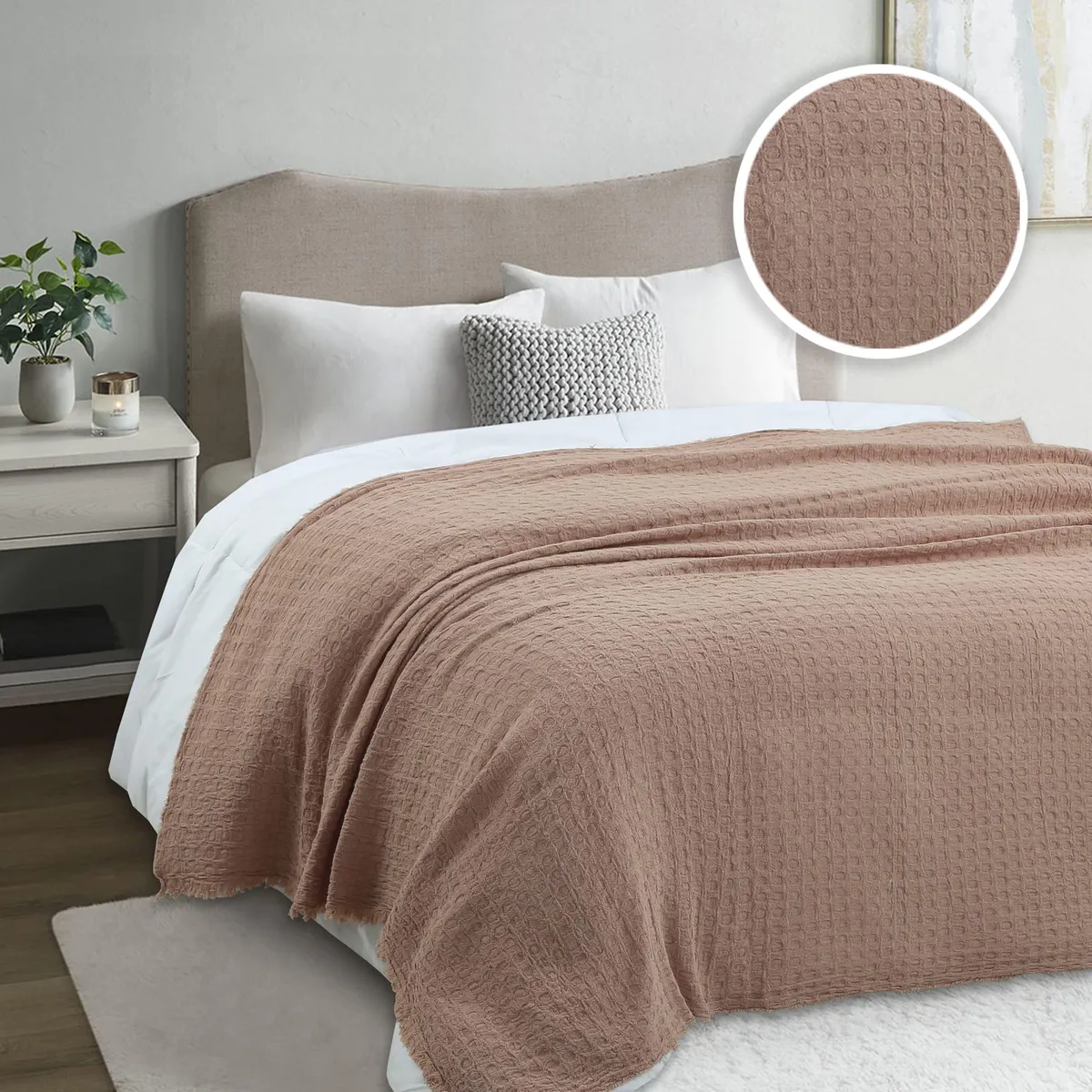 JUST HOME COLLECTION - Manta Clasic Pv26 130X160 cm Mocca