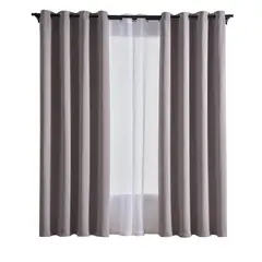 JUST HOME COLLECTION - Combo 2 Paños Cortina Sun out 140x240 cm Gris