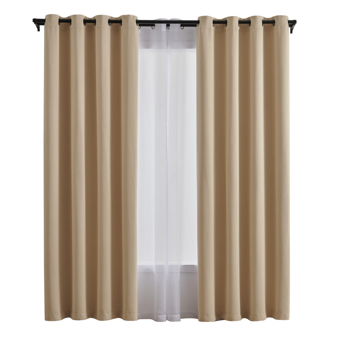 JUST HOME COLLECTION - Combo 2 Paños Cortina Sun out + Velo 140x240 cm