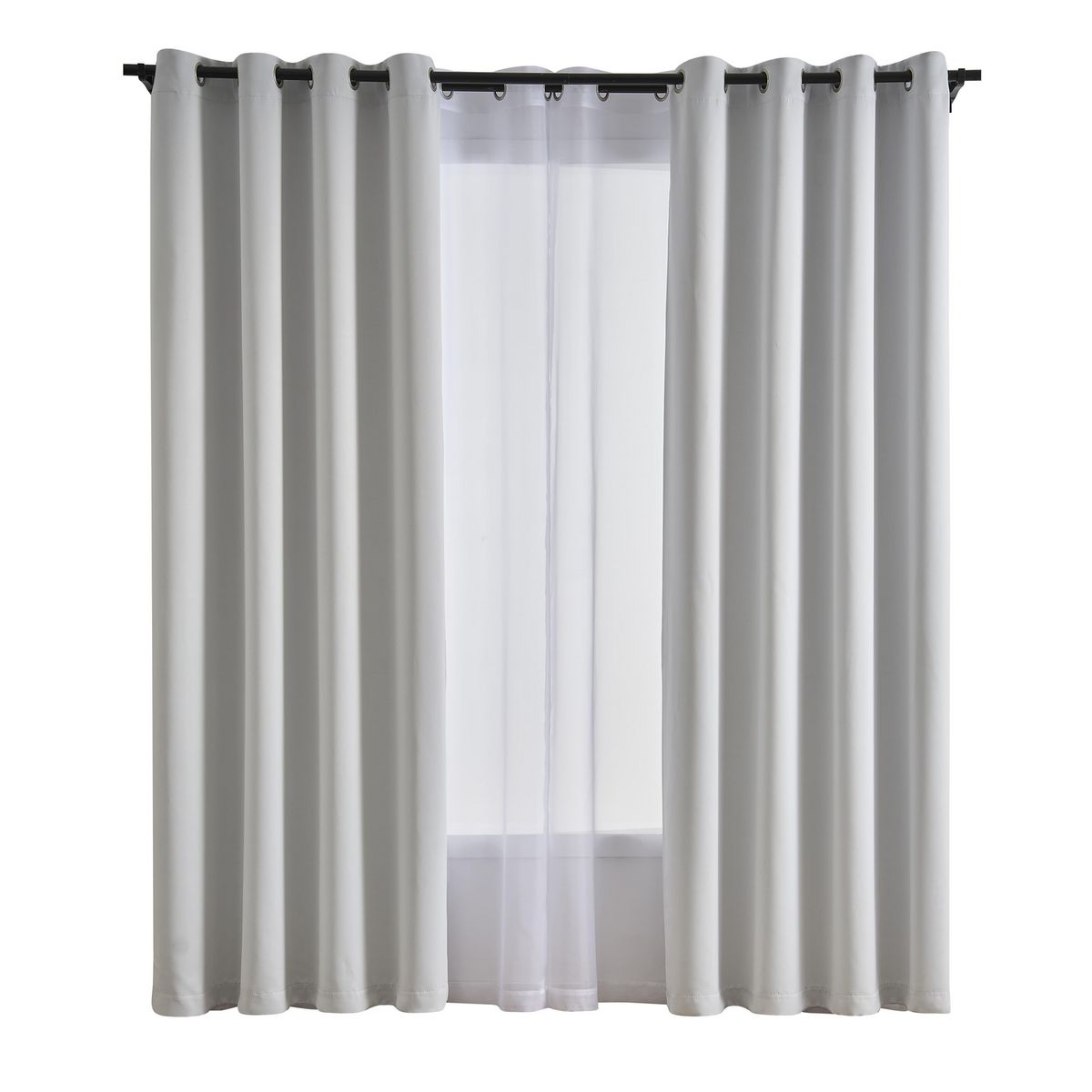 JUST HOME COLLECTION - Combo 2 Paños Cortina Sun out + Velo 140x240 cm