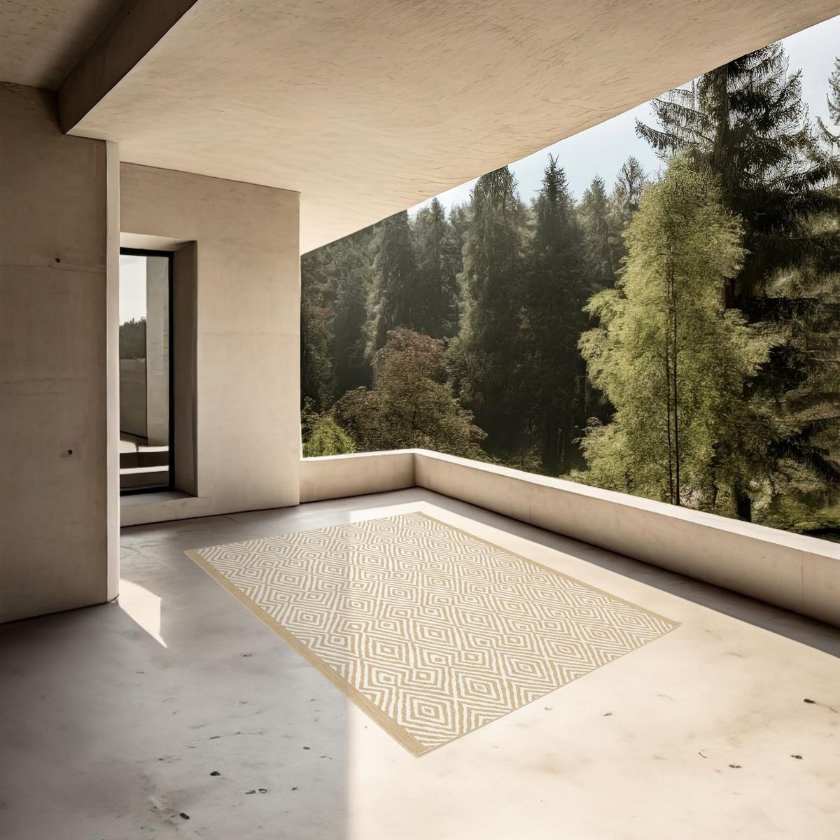 JUST HOME COLLECTION - Alfombra Exterior Essenza Rombos 160x230 cm Beige