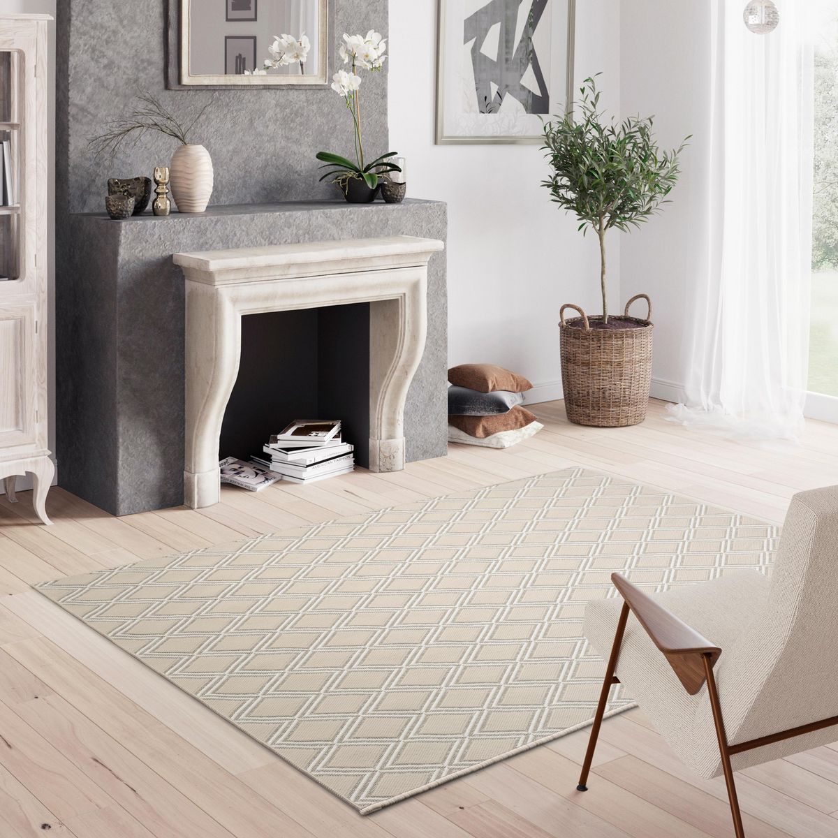 JUST HOME COLLECTION - Alfombra Exterior Grace Rombos 160x230 cm Beige