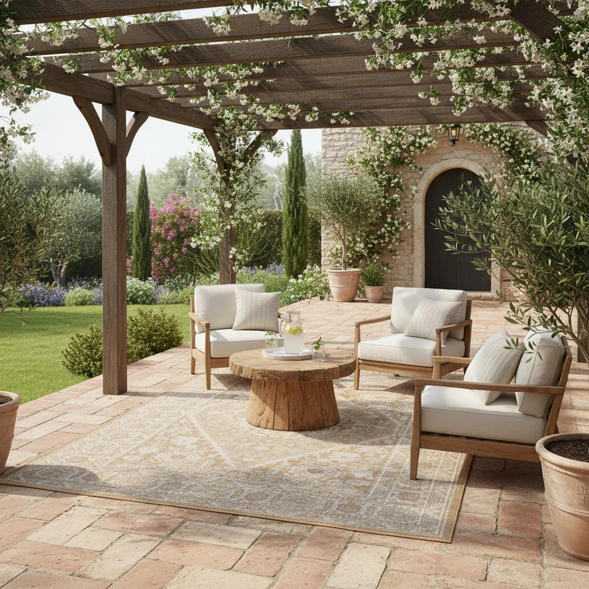 JUST HOME COLLECTION - Alfombra Exterior Pergola Vintage 160x230cm Beige