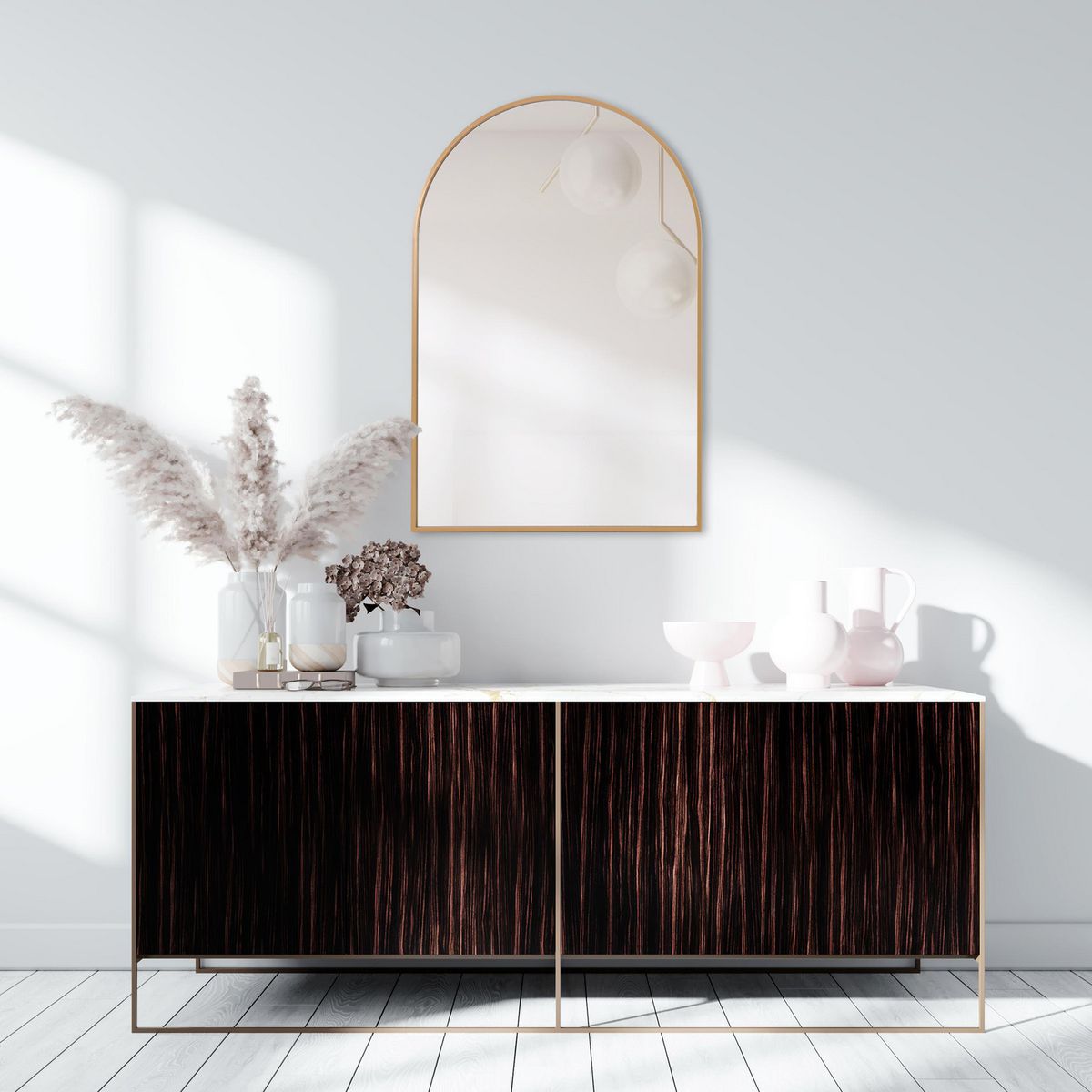 JUST HOME COLLECTION - Espejo Decorativo Forma Arco 60x90 cm Dorado