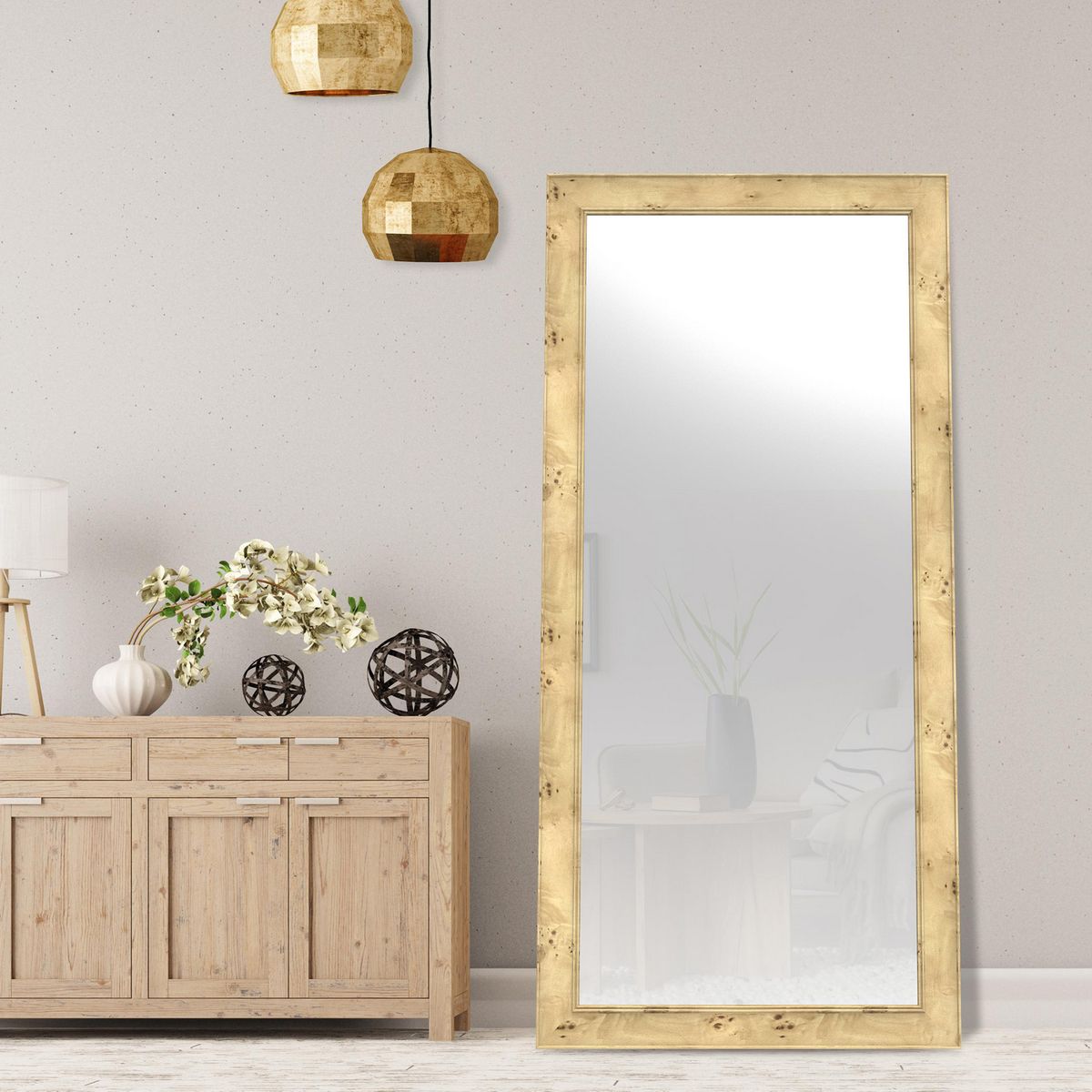 JUST HOME COLLECTION - Espejo Decorativo Grande Rectangular 80x190cm Calavari Café Cuerpo Entero