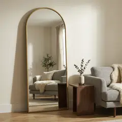 JUST HOME COLLECTION - Espejo Decorativo Grande 70x180cm Dorado Arco Cuerpo Entero