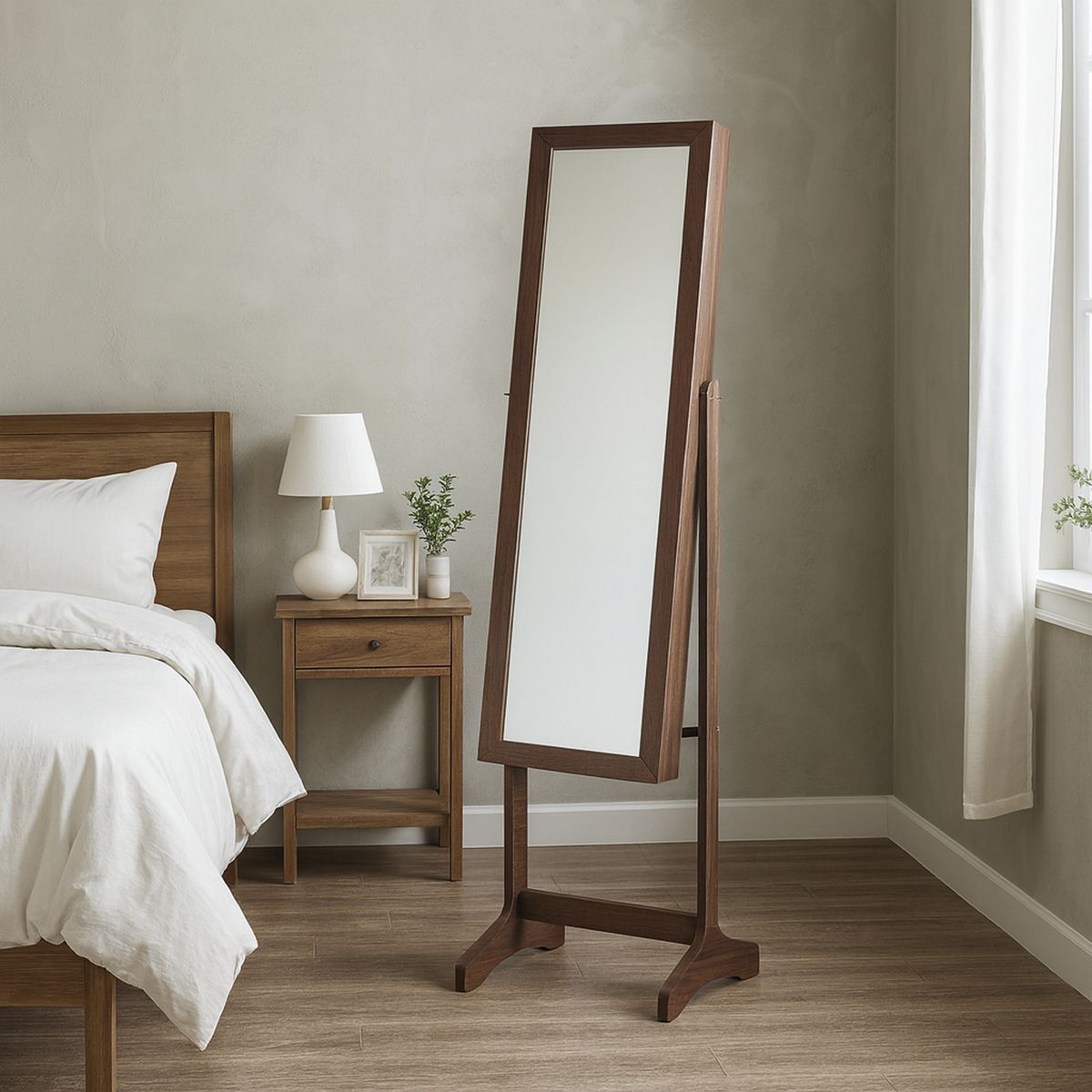 JUST HOME COLLECTION - Espejo Joyero Organizador Rectangular 41x150 cm Café