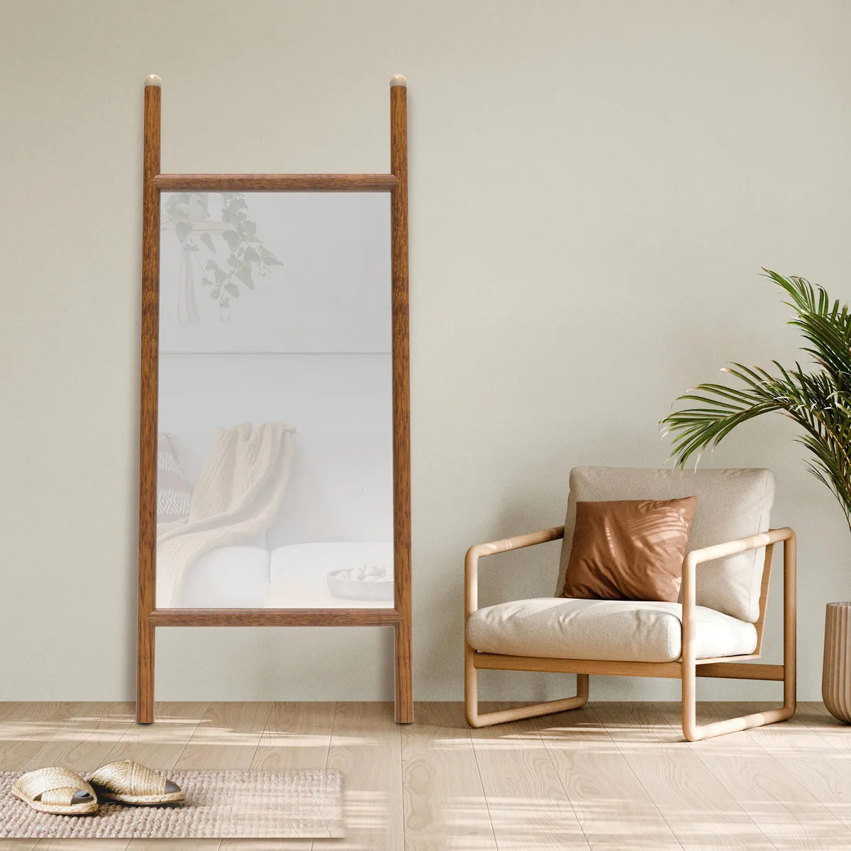 JUST HOME COLLECTION - Espejo Decorativo Forma Rectangular 76x178 cm Café Bogna