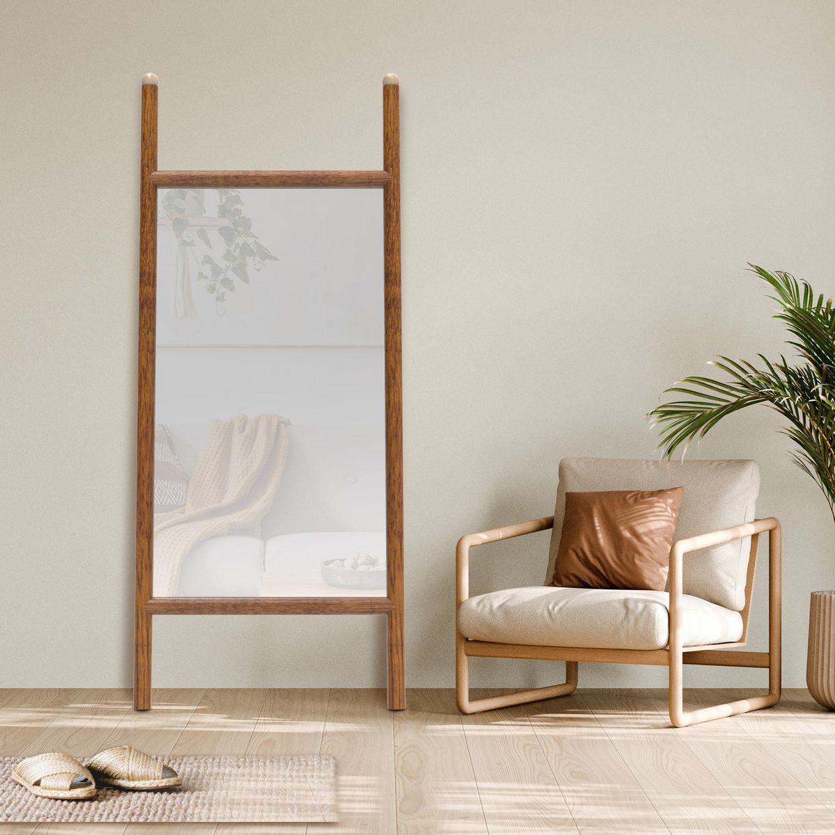 JUST HOME COLLECTION - Espejo Decorativo Forma Rectangular 76x178 cm Café Bogna