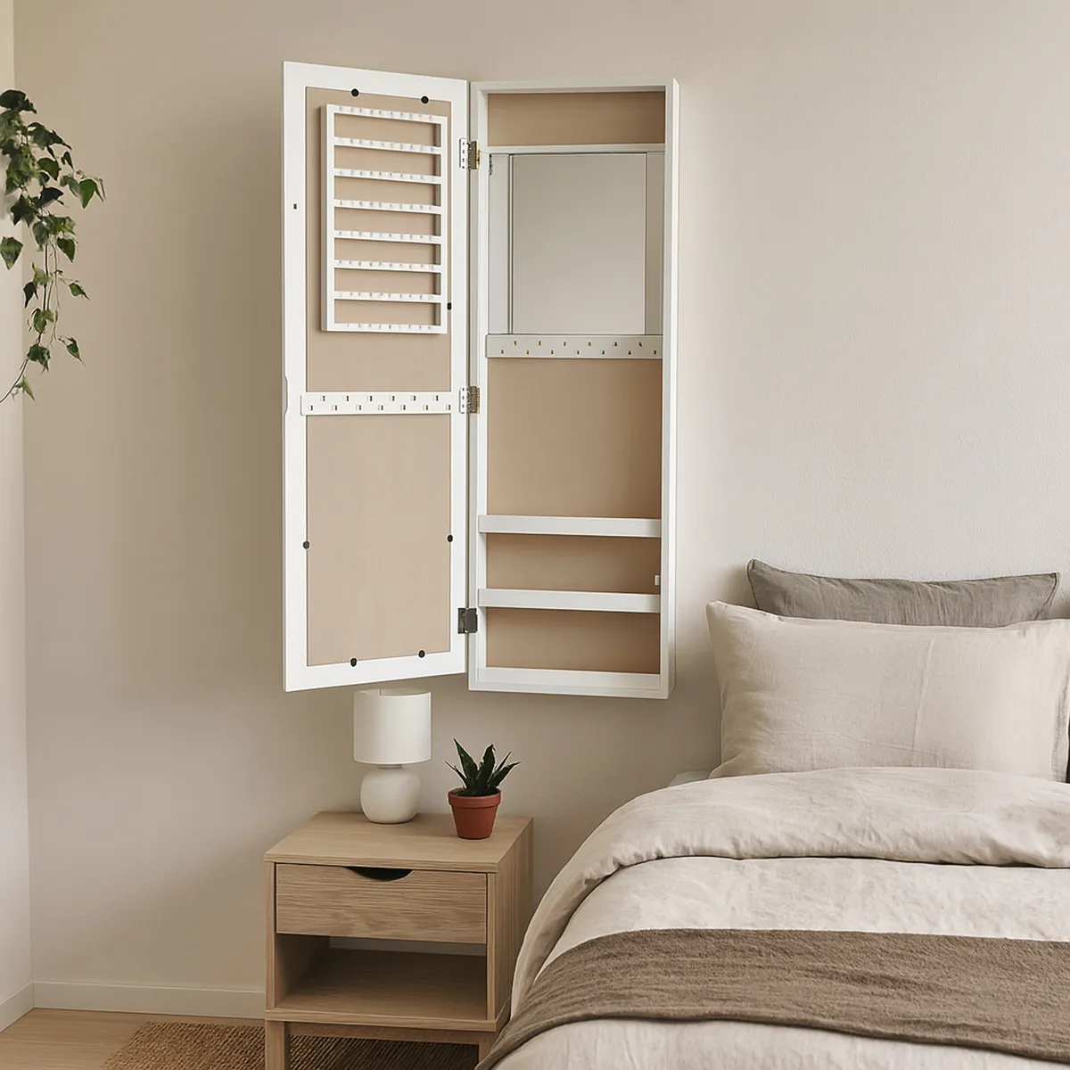 JUST HOME COLLECTION - Espejo Joyero Organizador Pared 37x108cm