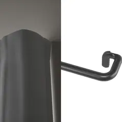 UMBRA - Set Barra de Cortina Simple Extensible 1.9 cm 213 cm Negro