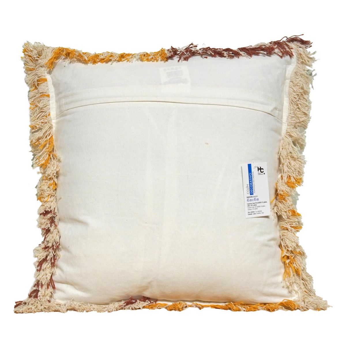 JUST HOME COLLECTION - Cojín Decorativo Puntos con Flecos 45x45 cm