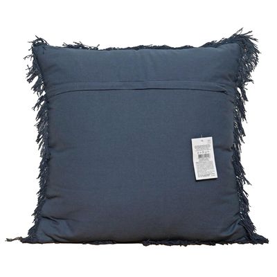 Imagen 2 del producto Cojín Decorativo Azul con Flecos 45x45 cm