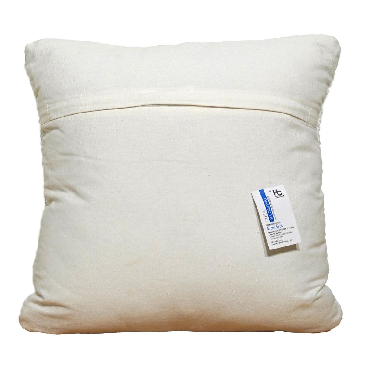 JUST HOME COLLECTION - Cojín Decorativo Blanco 45x45 cm