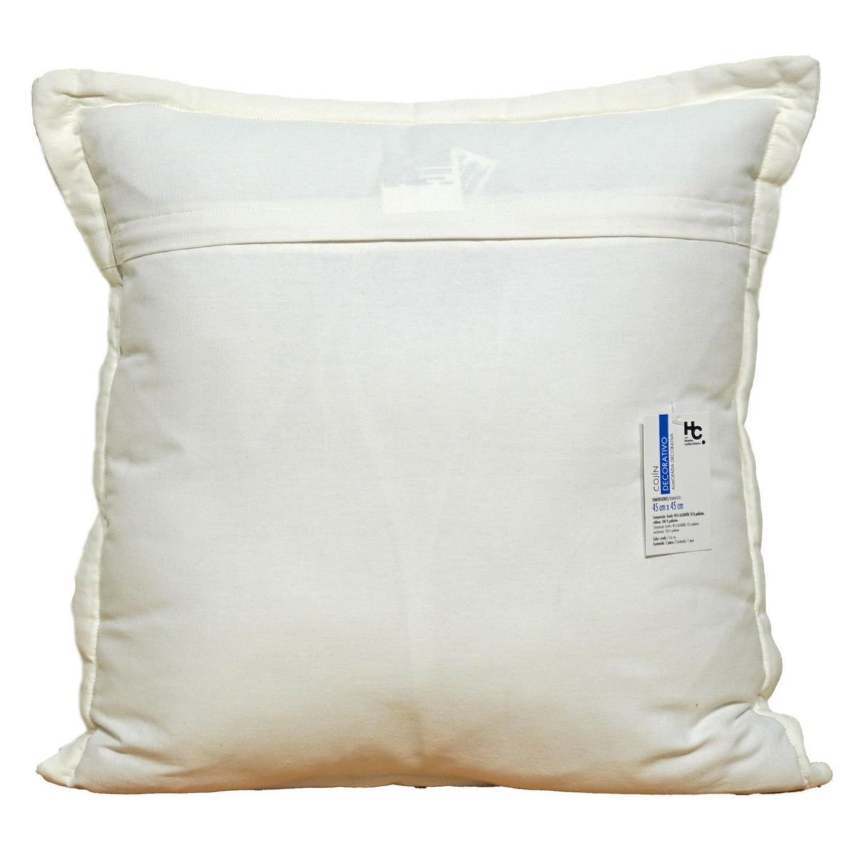 JUST HOME COLLECTION - Cojín Decorativo Blanco con Borde 45x45 cm