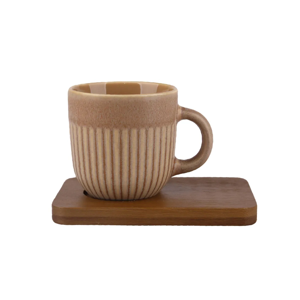 JUST HOME COLLECTION - Set 4 Tazas 120 ml base bambú