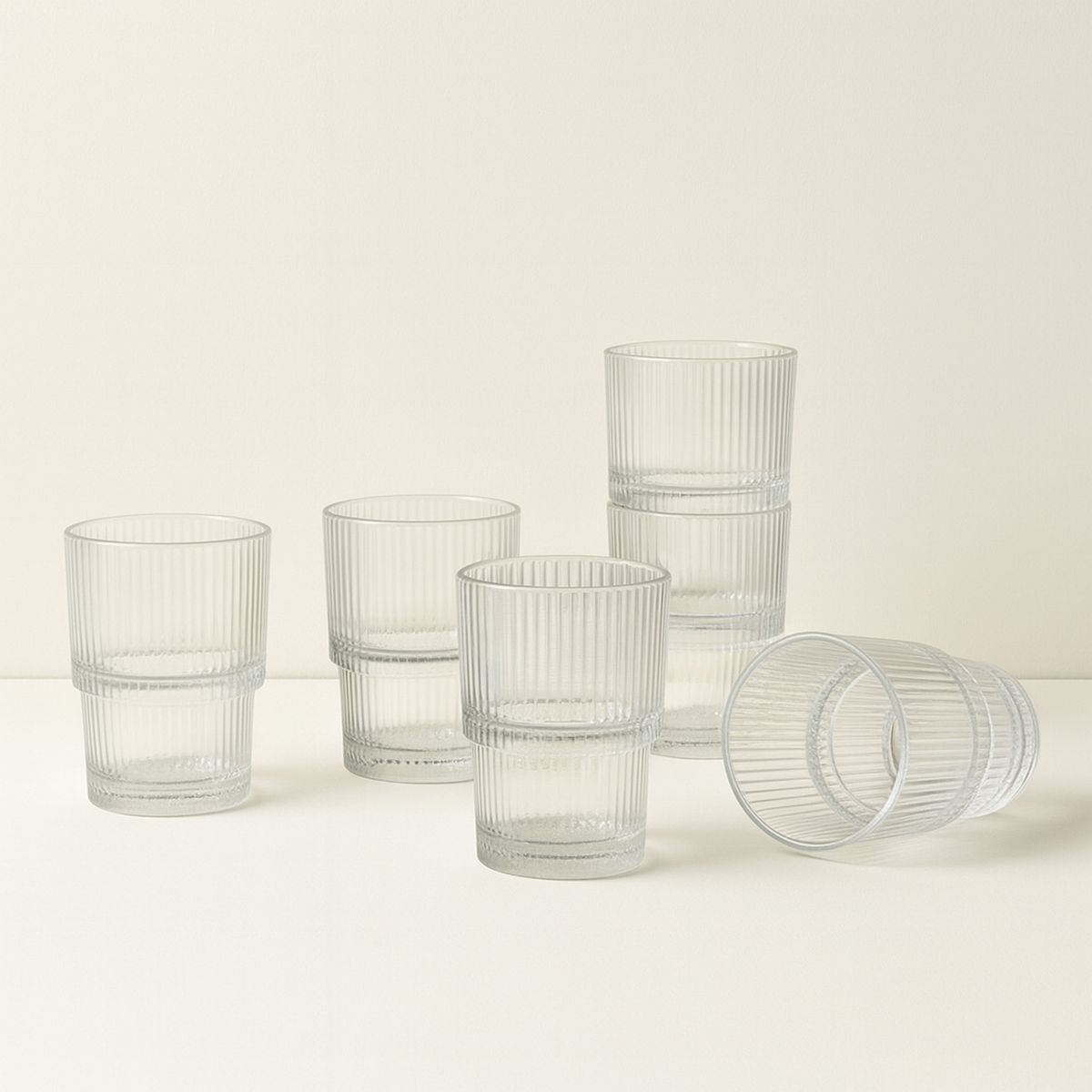 JUST HOME COLLECTION - Set 6 Vasos Alto de Vidrio 400 ml Transparente