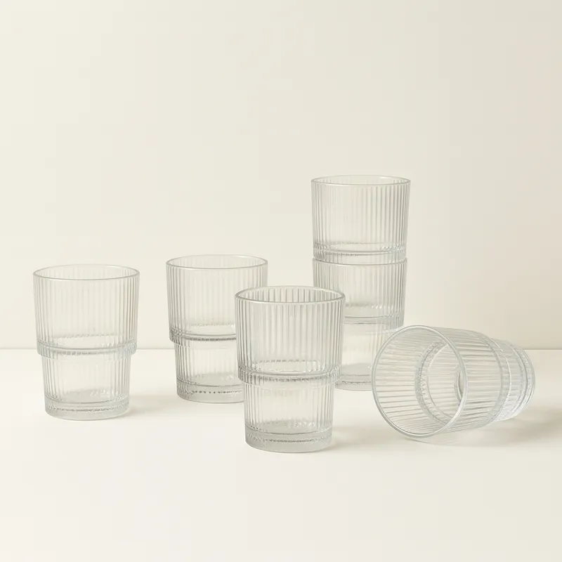 JUST HOME COLLECTION - Set 6 Vasos Alto de Vidrio 400 ml Transparente