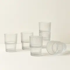 JUST HOME COLLECTION - Set 6 Vasos Alto de Vidrio 400 ml Transparente