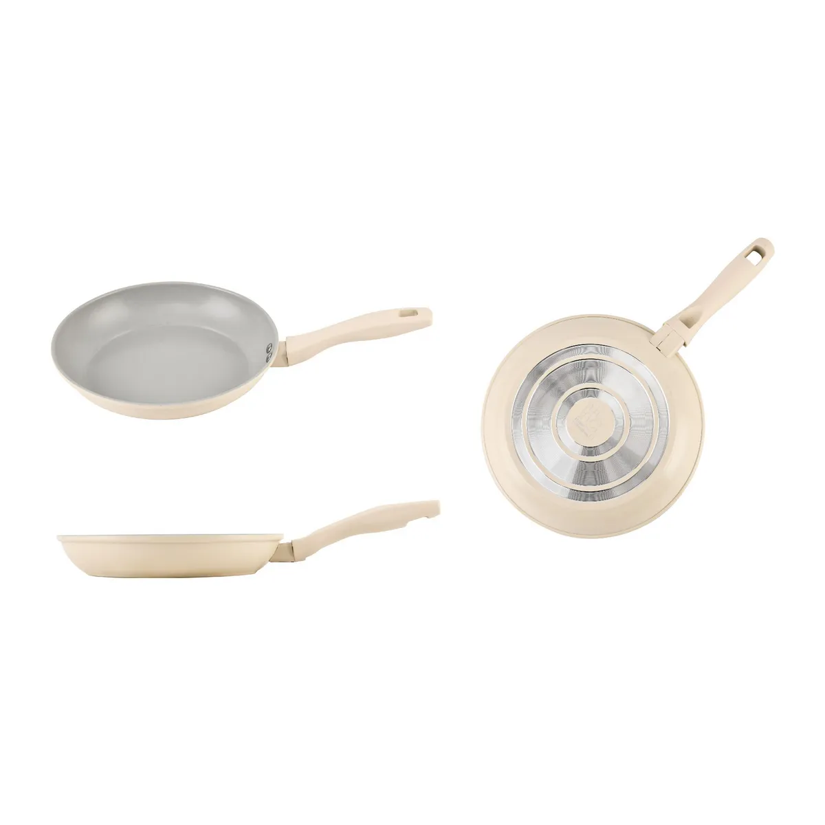 JUST HOME COLLECTION - Batería de Cocina 7 Piezas Antiadherente Beige