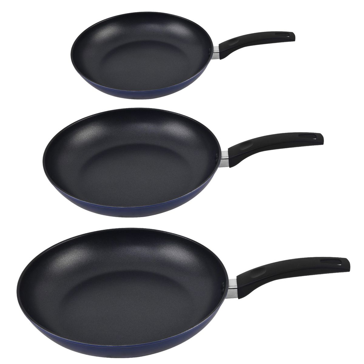 JUST HOME COLLECTION - Set 3 Sartenes 18/22/28 cm Aluminio Negro