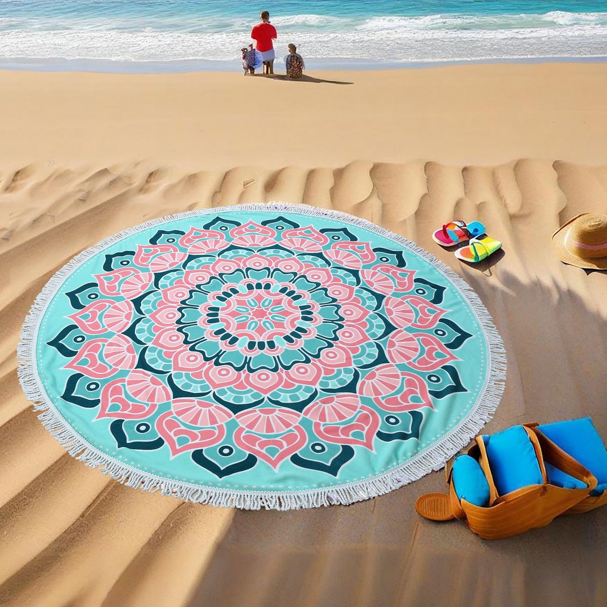 JUST HOME COLLECTION - Toalla Playa 230 gr Microfibra 150x150 cm Multicolor