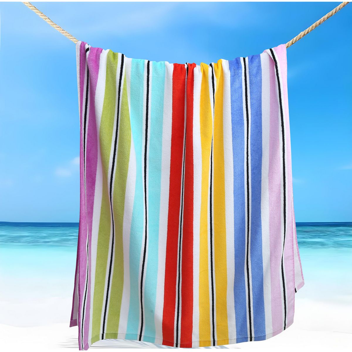 JUST HOME COLLECTION - Toalla Playa 450 gr Algodón 80x160 cm Multicolor