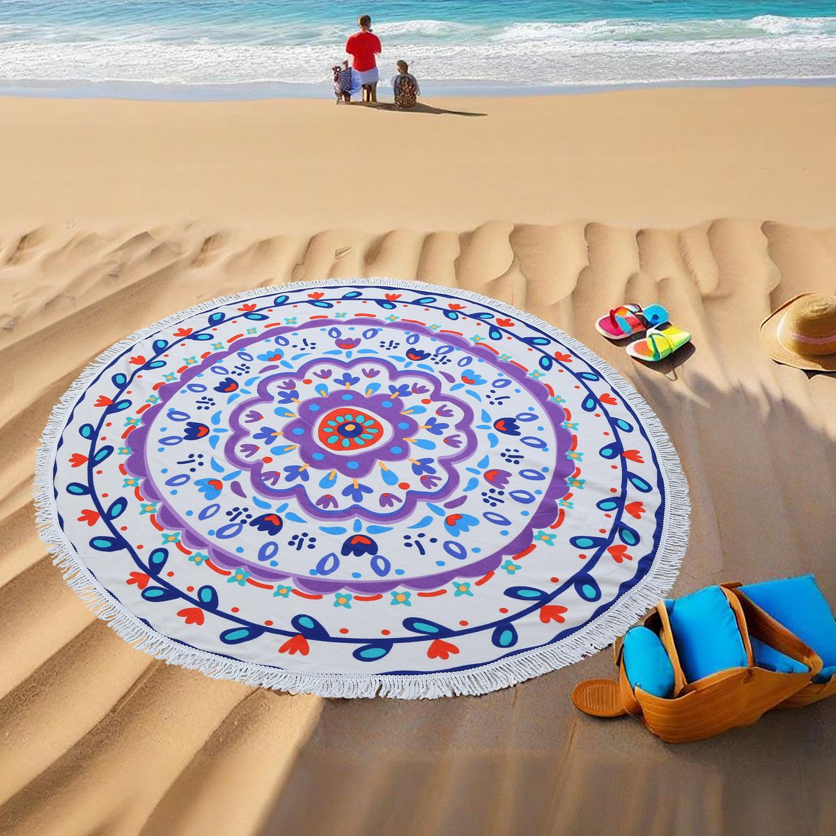 JUST HOME COLLECTION - Toalla Playa 230 gr Microfibra 150x150 cm Multicolor