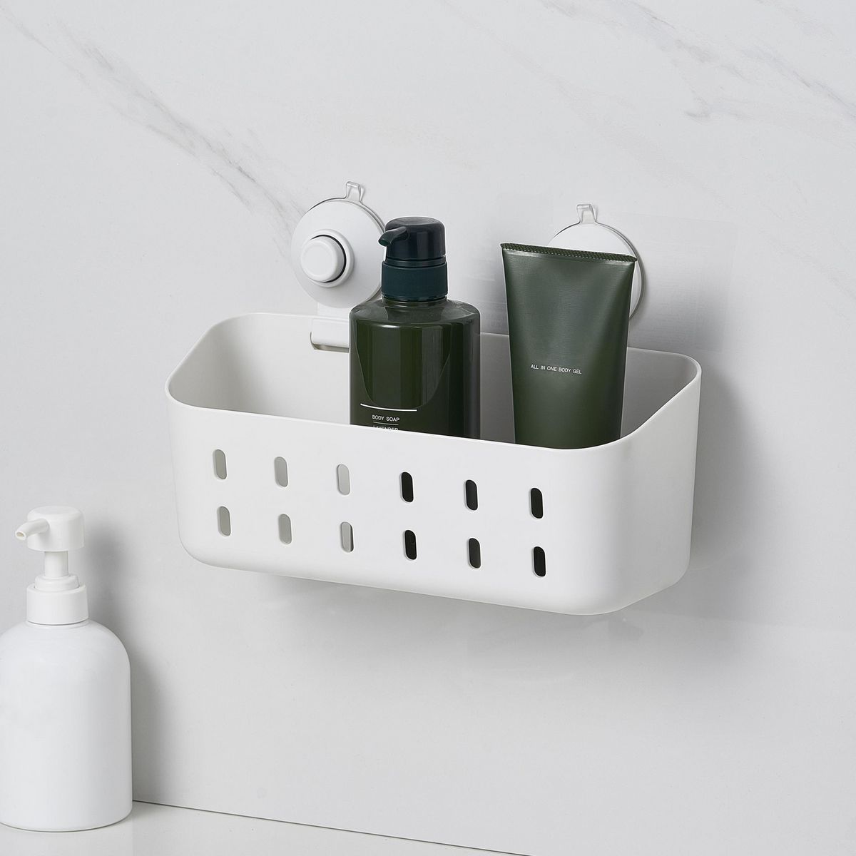 JUST HOME COLLECTION - Canasto ducha succión rectangular