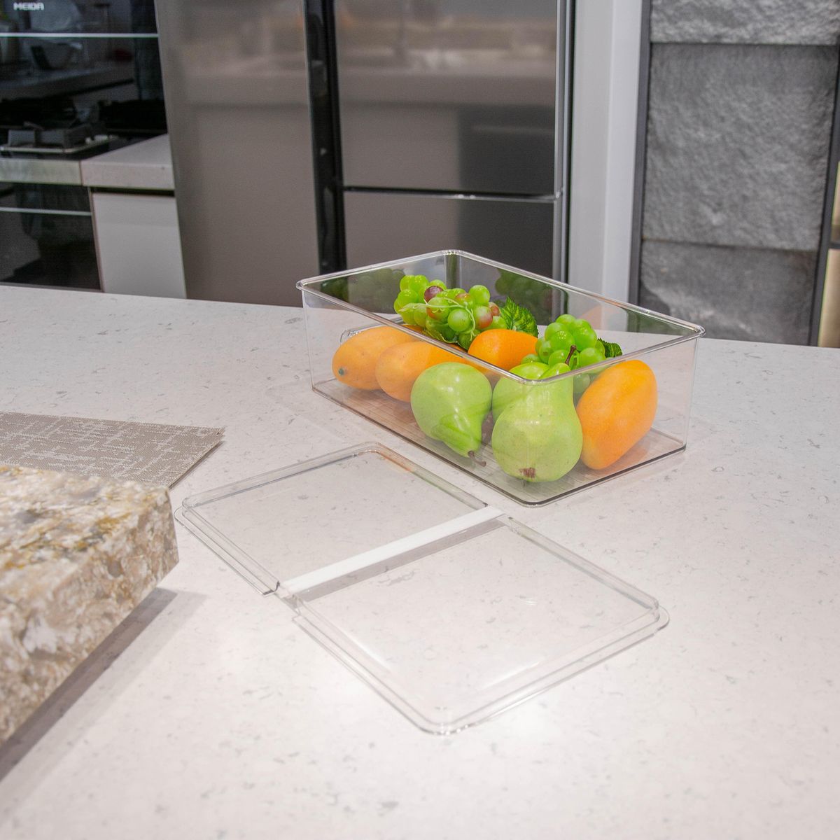 JUST HOME COLLECTION - Caja organizadora nevera con tapa 36x20,5x11 cm